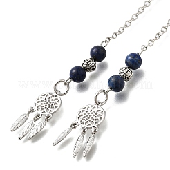 Runde Pendel aus natürlichem Lapislazuli&nbsp;G-M447-07P-08
