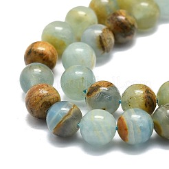 Perles de calcite bleues naturelles&nbsp;G-E576-09B