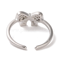 Anello a polsino aperto in ottone con micro pavé di zirconi cubici&nbsp;RJEW-K256-58J-P