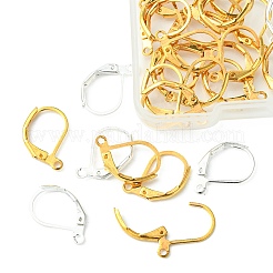 50 pezzo di orecchini a leva in ottone a 2 colori&nbsp;KK-YW0002-07