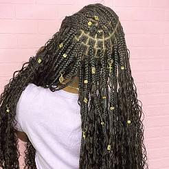 200 pz polsini per capelli con spirale di ferro&nbsp;X1-AJEW-SZC0021-02G