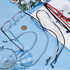 Brillenband aus Kunstleder und Wildleder mit Ketten&nbsp;AJEW-GF0010-57