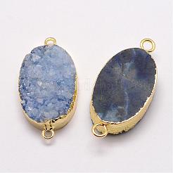 Galvanische natürliche druzy Quarzkristallverbindungsverbinder&nbsp;G-F333-C