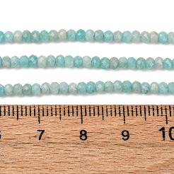 Ronds à facettes brins de perles en amazonite naturelle&nbsp;G-F289-06A