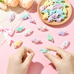 60 pièce de perles acryliques opaques à placage UV de 6 couleurs&nbsp;PACR-CJ0001-45