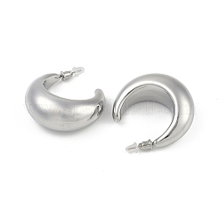 Boucles d'oreilles à tige en laiton avec lune&nbsp;EJEW-Q391-07P