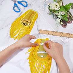 1 Paar handgefertigte Schulterklappen aus Kunststoff mit Polyesterquasten&nbsp;DIY-FH0007-12