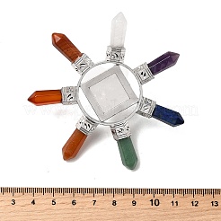 Pyramide aus natürlichem Mischstein und natürlichem Quarzkristall und Energiegenerator mit 7 Chakra-Punkt&nbsp;DJEW-K011-A01