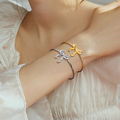 2 Stück 2 Farben 304 Edelstahl Manschettenarmbänder&nbsp;BJEW-GO0001-20
