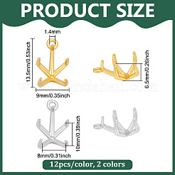 24 Stück Cabochon-Fassungen für Messing-Charms&nbsp;KK-PH0014-17A