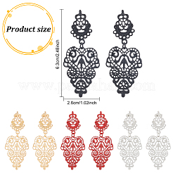 4 par de pendientes colgantes de aleación de 4 colores para mujer&nbsp;EJEW-AN0003-92