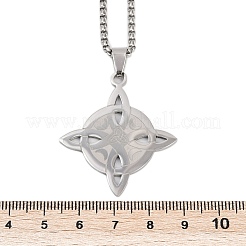 Collane con ciondolo a forma di nodo della trinità in acciaio inossidabile 201 per uomo e donna&nbsp;NJEW-K283-36P