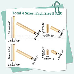 32 pz 4 stile placcatura ionica (IP) 304 perline tubolari in acciaio inossidabile&nbsp;STAS-UN0049-31