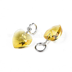Facettierte Anhänger aus transparentem Glas&nbsp;GLAA-T024-04K
