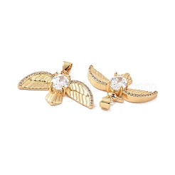 Pendentifs avec zircon cubiques à micro-pavés en laiton&nbsp;ZIRC-P106-49G-02