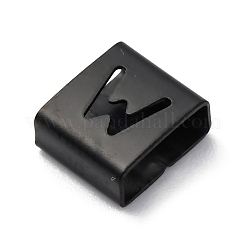 Breloques coulissantes carrées en acier inoxydable 304 avec placage ionique (IP)&nbsp;STAS-L132-05W-B