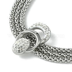 Bracciale multifilo a triplo strato con catene popcorn in acciaio inossidabile 304&nbsp;BJEW-Q775-09P
