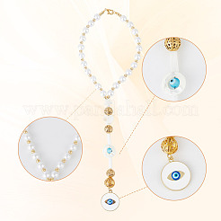Décorations suspendues de voiture en perles de coquille et d'acrylique&nbsp;HJEW-DR00018