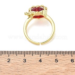Offene Manschettenringe aus Messing und Glas für Damen&nbsp;KK-CBA760A-01A-G