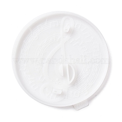 Flach rund mit musiknotenmuster tassenmatte silikonformen&nbsp;LS-DIY-M039-07