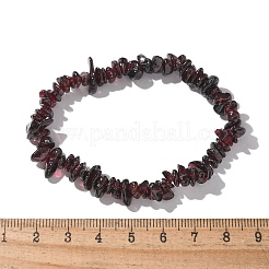 Chips natürliche Granat Perlen Stretch Armbänder&nbsp;X-BJEW-JB01826-09