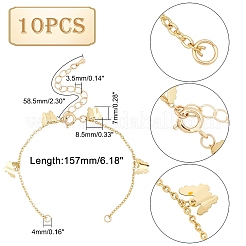 10 Stück Panzerketten aus Messing zum Basteln von Armbändern&nbsp;AJEW-UN0001-19