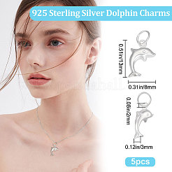 5 Stück 925 Delfin-Anhänger aus Sterlingsilber&nbsp;STER-BBC0001-54