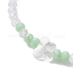 Braccialetti elastici in perline di vetro galvanizzato per donna&nbsp;BJEW-JB11397-02