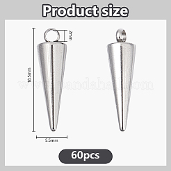 60 pendentif en acier inoxydable 201&nbsp;STAS-DC0017-16B