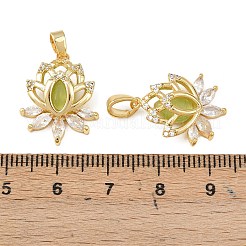 Pendentifs avec zircon cubiques à micro-pavés en laiton&nbsp;KK-B161-11G