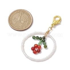 Anello fatto a mano perline di vetro decorazioni pendenti&nbsp;HJEW-MZ00067-02