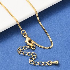 Collane a catena barbazzale in ottone placcato di lunga durata&nbsp;X-NJEW-K112-07G-NF