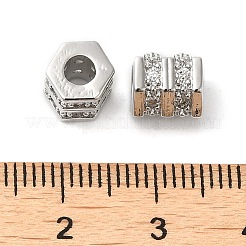 Abalorios de latón cubic zirconia chapado en rack&nbsp;KK-Z033-27P