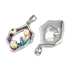 Pendentifs d'émail en laiton &nbsp;KK-H078-04B-P01