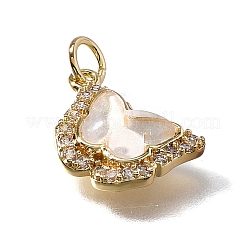 Pendentifs avec zircon cubiques à micro-pavés en laiton&nbsp;KK-Q043-03G-01