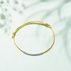 Bracciale da donna con cordino di perline in tubo curvo in ottone&nbsp;BJEW-JB08277