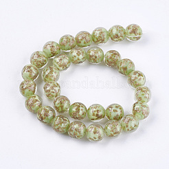 Perles vernissées de sable d'or manuelles &nbsp;LAMP-K029-08B