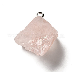 Pendentifs en quartz rose naturel brut brut&nbsp;G-A028-01D