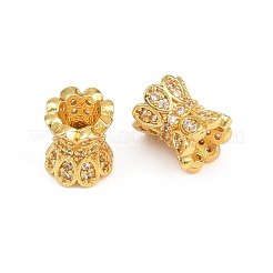 Laiton micro pavé de perles de zircone cubique claires&nbsp;CU-CBA6A75-10G