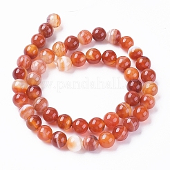 Chapelets de perles en agate à rayures naturelles/agates à bandes&nbsp;G-G582-6mm-59