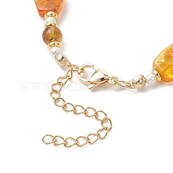 Armbänder aus natürlichem Bernstein und Muschelperlen mit Farbverlauf für Damen&nbsp;BJEW-JB13553