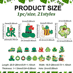 2 Beutel Anhänger aus Legierung und Emaille zum St. Patrick's Day&nbsp;ENAM-ME0001-67