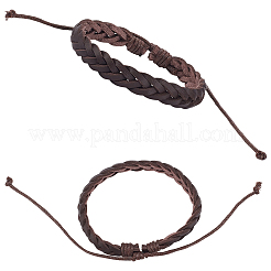 2 bracelet tressé en cuir PU pour hommes et femmes&nbsp;BJEW-CL0001-37B