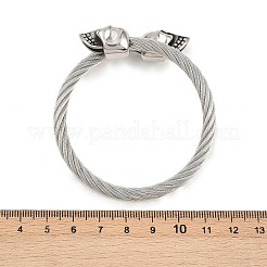 Armreifen aus 304 Edelstahl für Männer und Frauen&nbsp;BJEW-H631-05C-AS