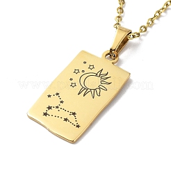 Colliers pendentif rectangle avec douze constellations&nbsp;NJEW-D069-01G-05