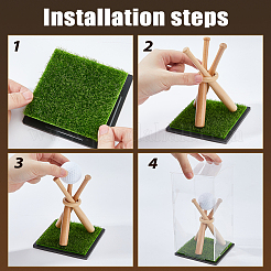 Décorations d'affichage de maison de batte de baseball en bois naturel&nbsp;DIY-DC0003-77