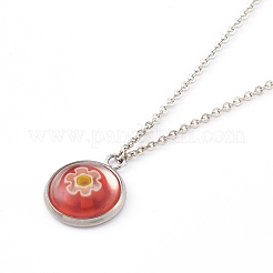 Colliers pendentifs en verre millefiori faits à la main&nbsp;NJEW-JN03343