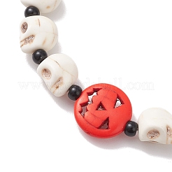 Halloween gefärbte synthetische türkisfarbene Perlenarmbänder&nbsp;BJEW-TA00677