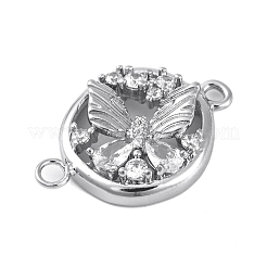 Verbindungsanhänger mit durchsichtigem Zirkonia-Pavé aus Messing&nbsp;KK-Z066-08P