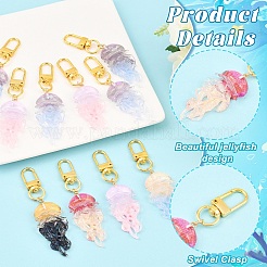 10 pendentif décoratif en résine en forme de méduse&nbsp;HJEW-YW00274